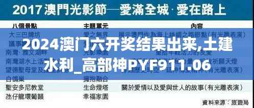 2024澳门六开奖结果出来,土建水利_高部神PYF911.06