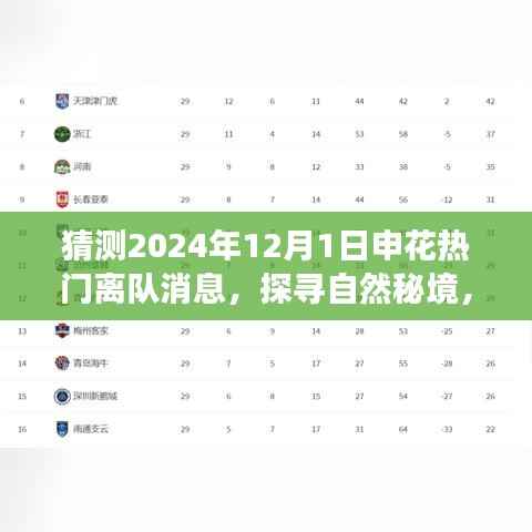 2024年申花巨星离队启程,探寻自然秘境,热门离队消息大猜测