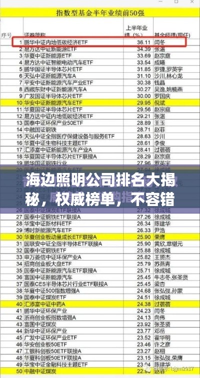 海边照明公司排名大揭秘,权威榜单,不容错过!